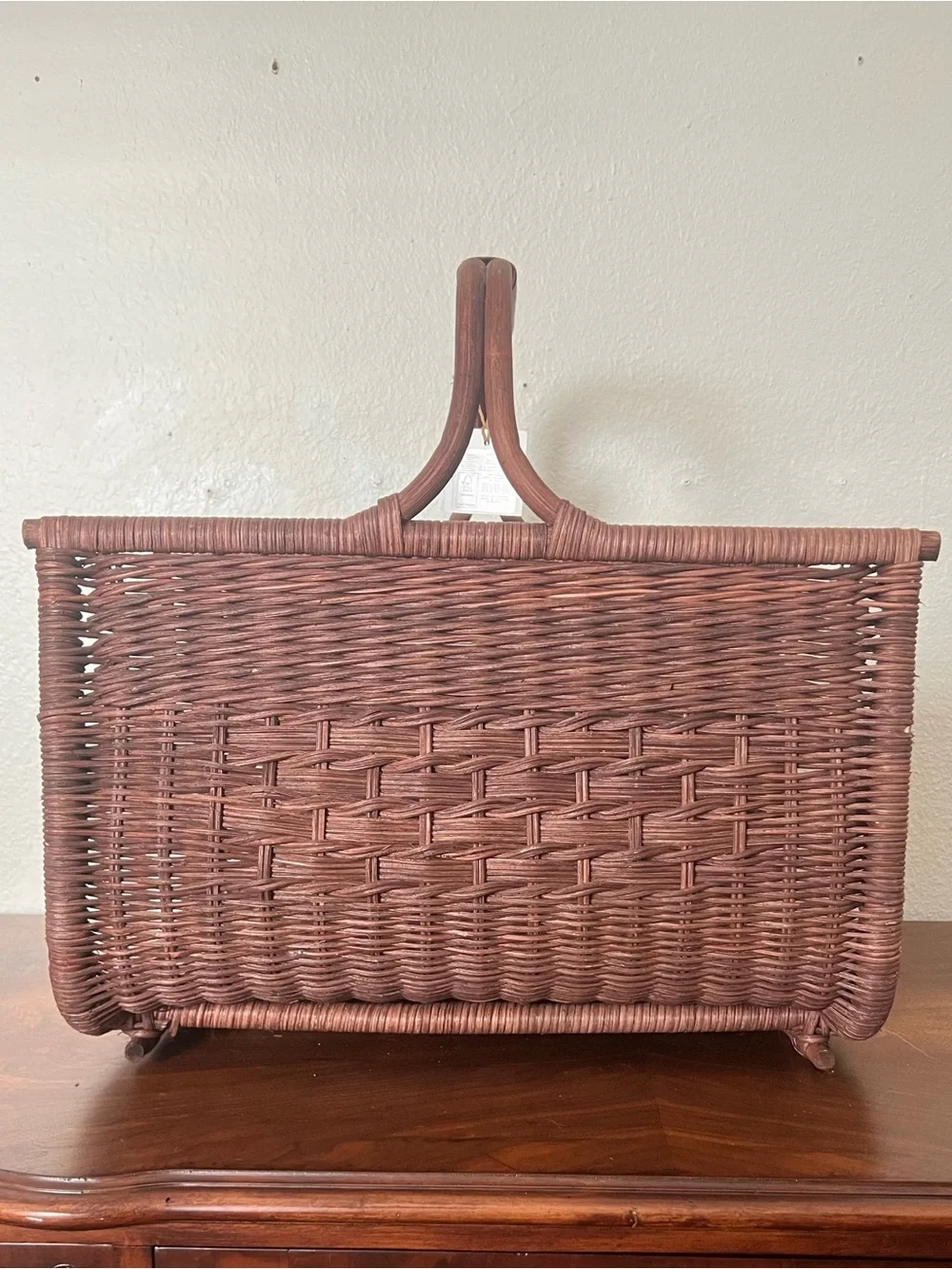 Threshold Studio McGee Woven Rattan Handled Log Holder